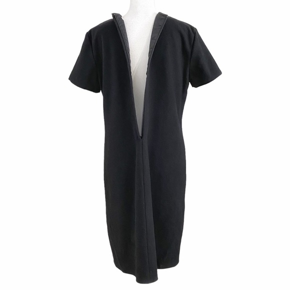 RED VALENTINO BLACK TAN VIRGIN WOOL CASHMERE BLEND SHORT SLEEVE SHIFT DRESS - L - Picture 4 of 8